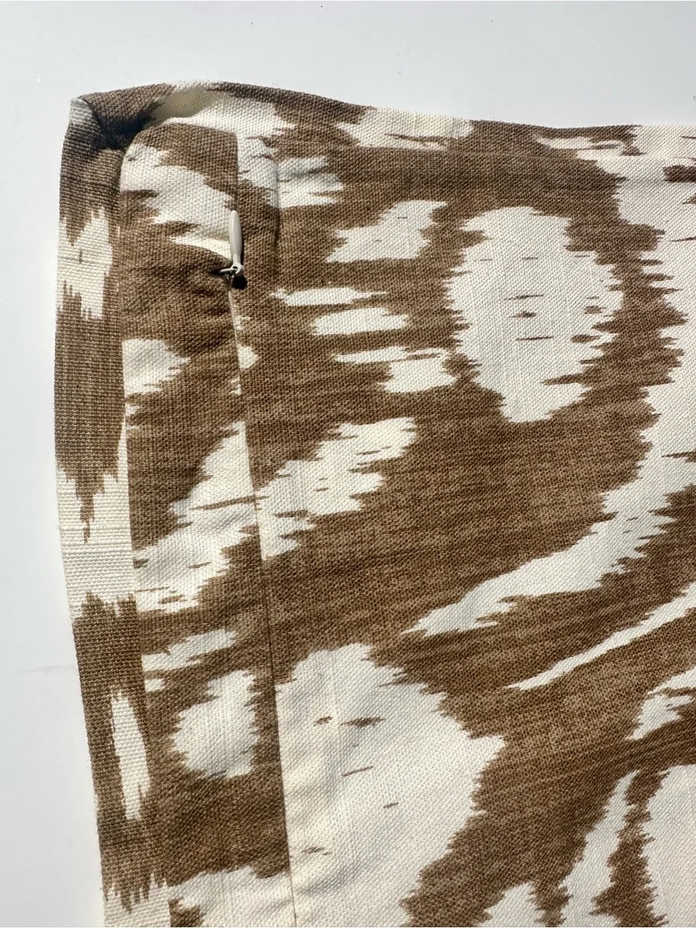 Pottery Barn Floral Animal Print Ikat Blue Cream Tan Decorative Pillow Cover 24”